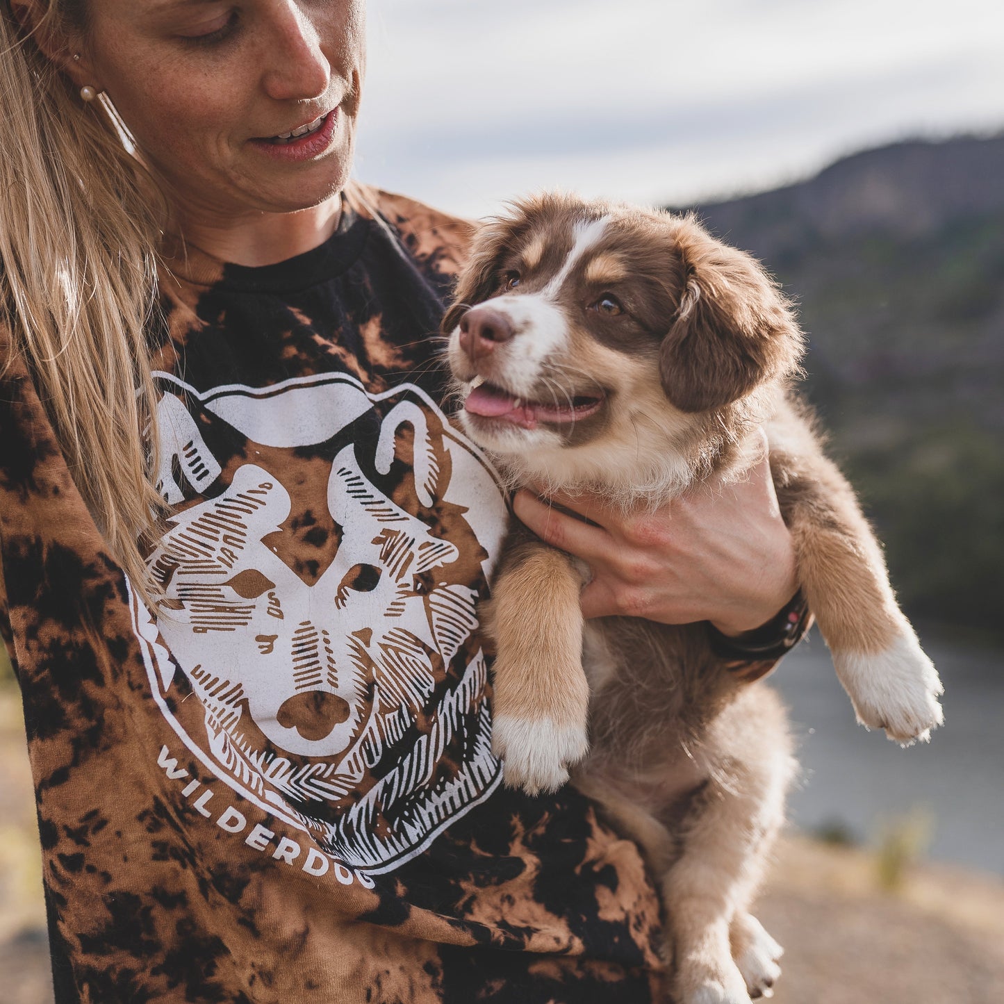 Reverse Dye Long Sleeve Wolf Shirt