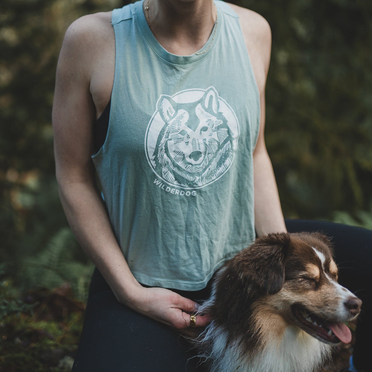 Wilderdog Wolf Cropped Racerback Tank