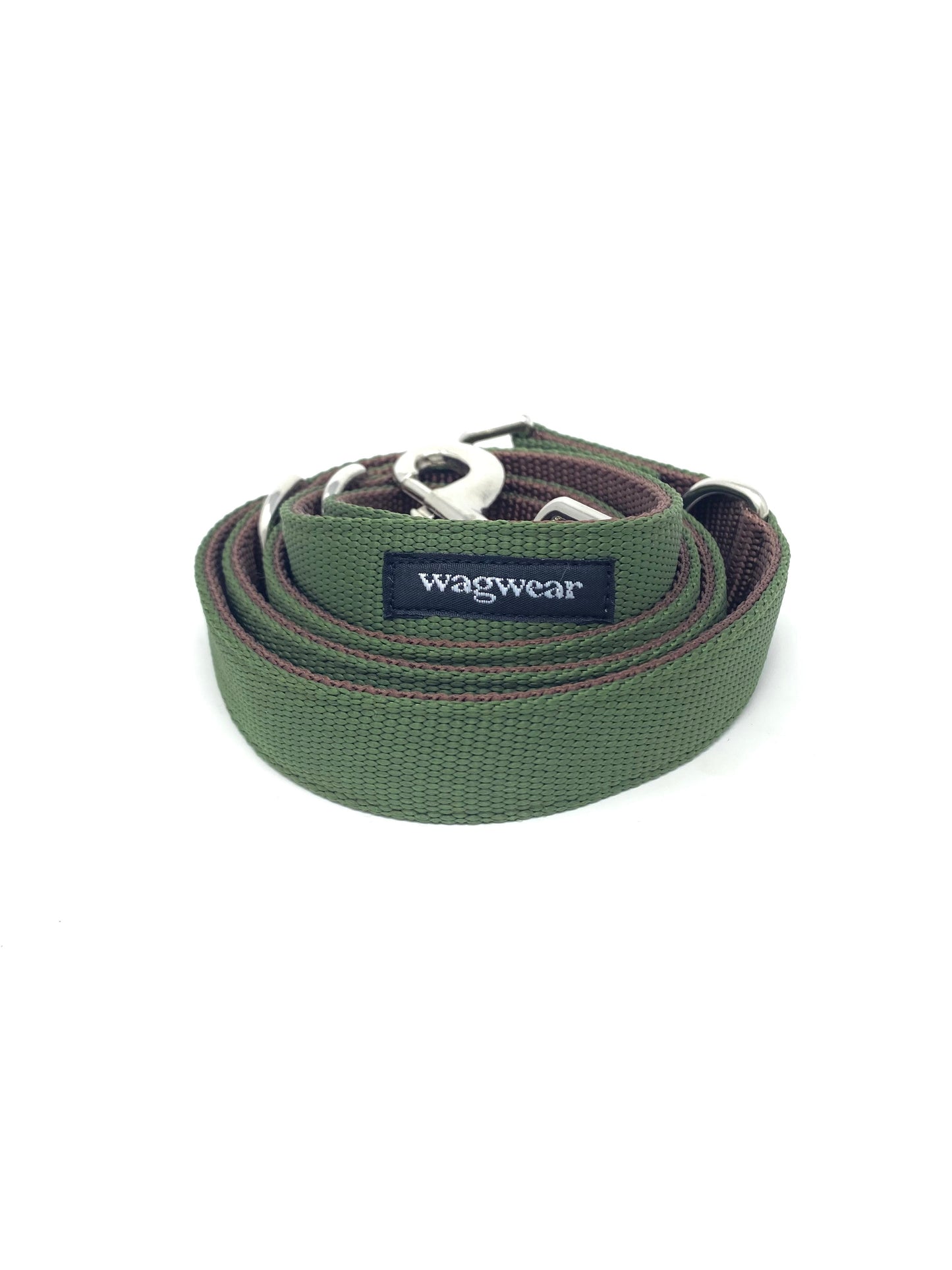 nylon metro leash in olive