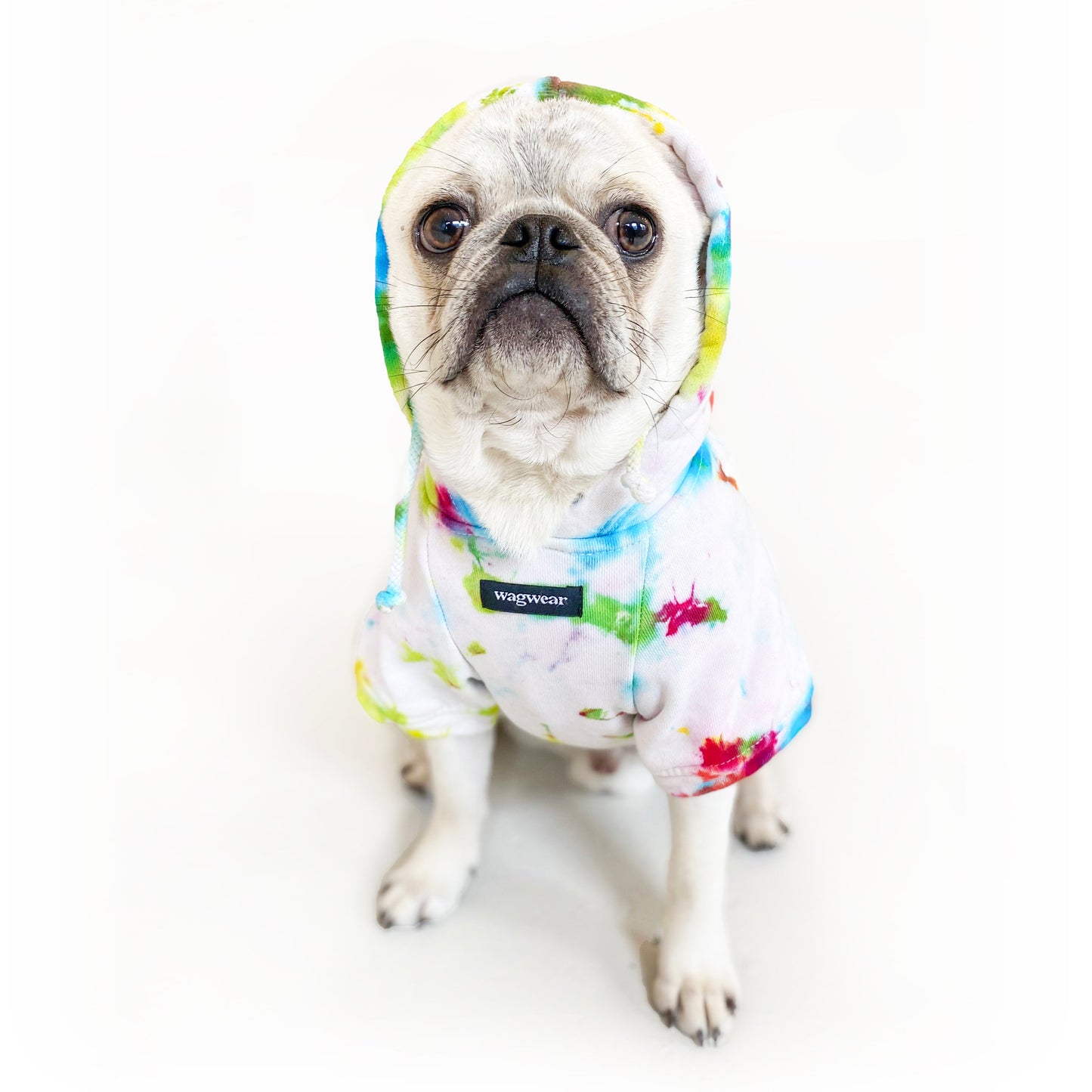 model in tie-dye hoody