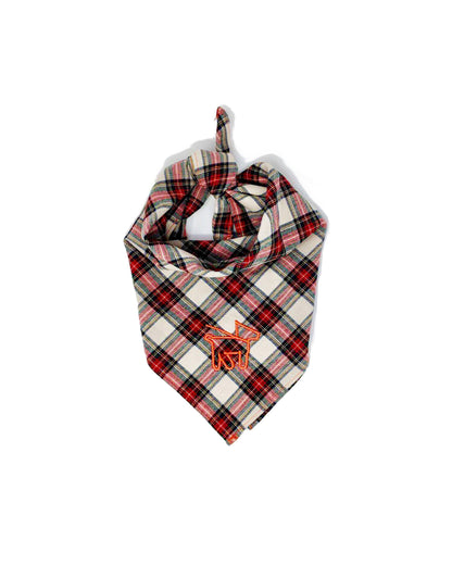 dog bandana in red plaid